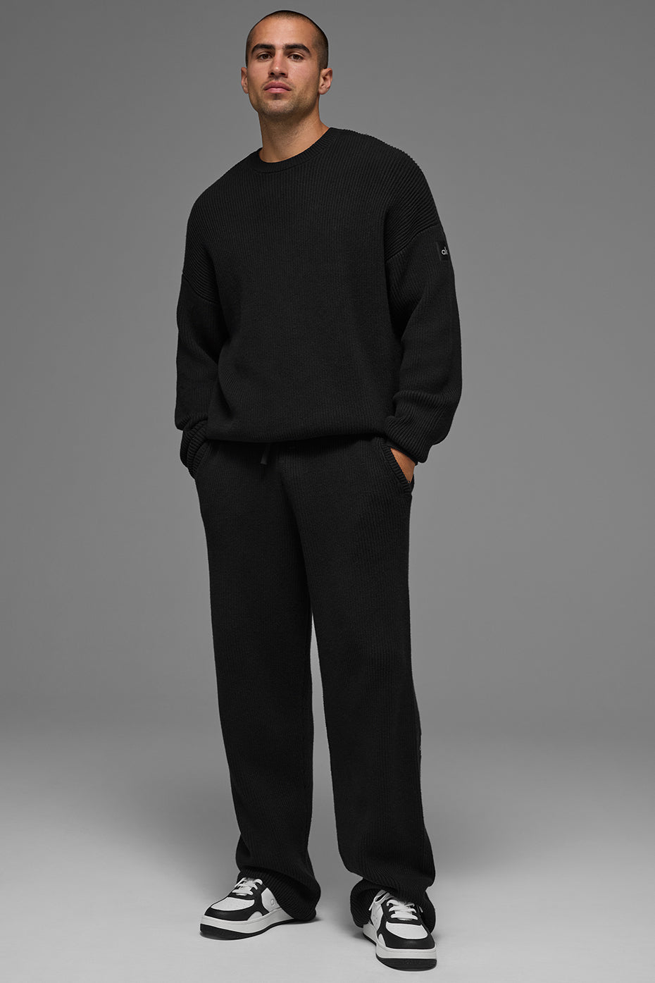 Domain Rib Knit Joggers — Black