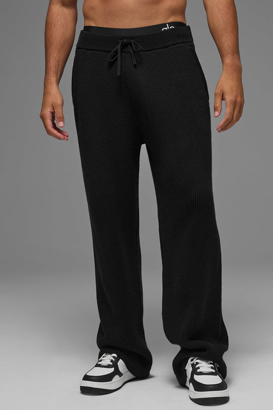 Domain Rib Knit Joggers — Black