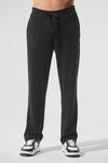 Elevate Waffle Straight Leg Pant — Black