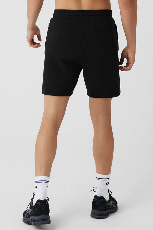 Quilted Stadium Shorts — Black