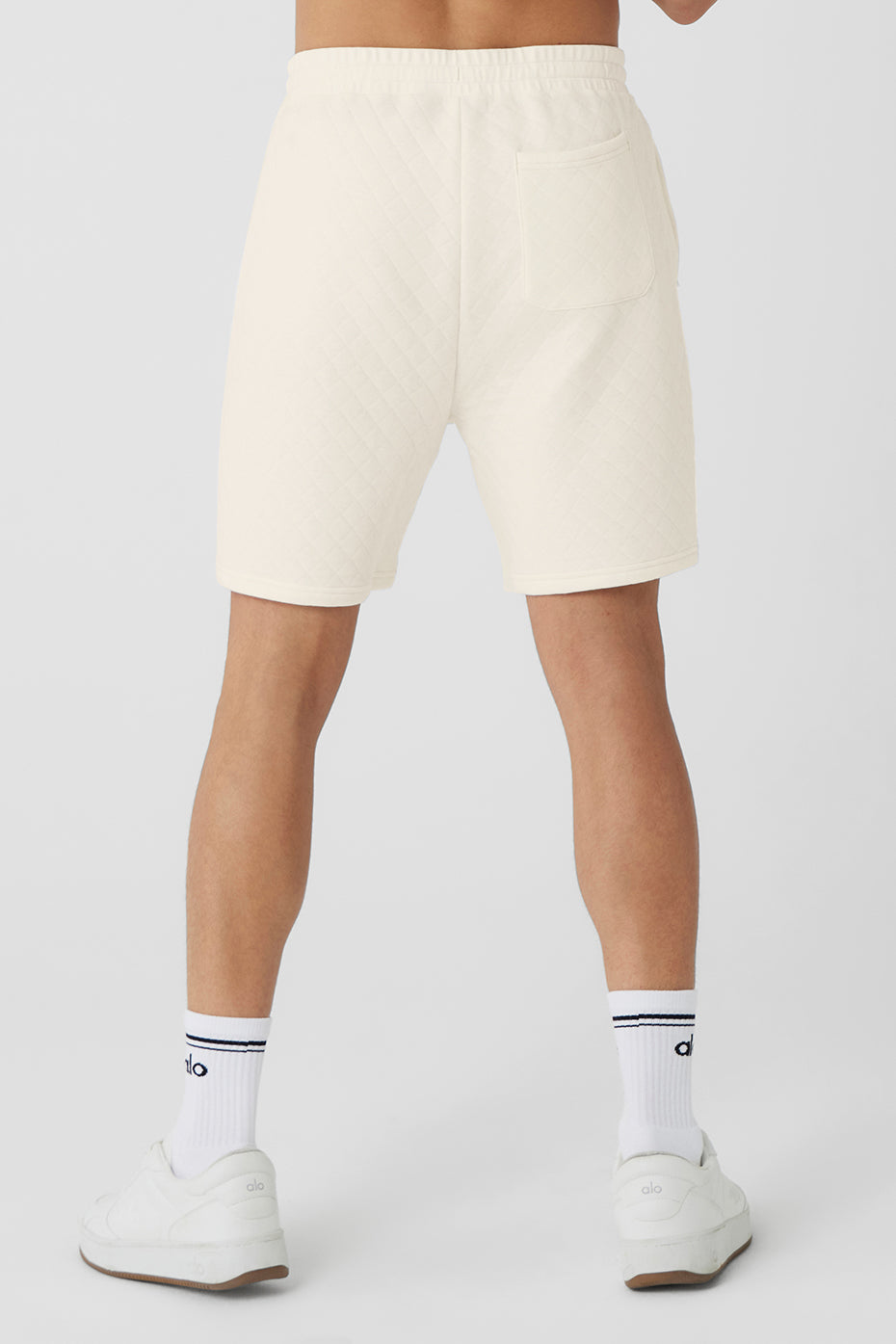 Quilted Stadium Shorts — Ivory