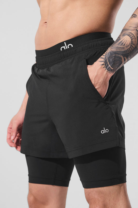5" Revival 2 — In — 1 Shorts — Black/Black