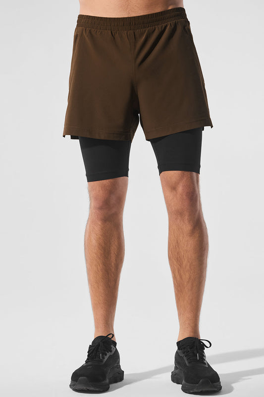 5" Revival 2 — in — 1 Shorts — Espresso/Black