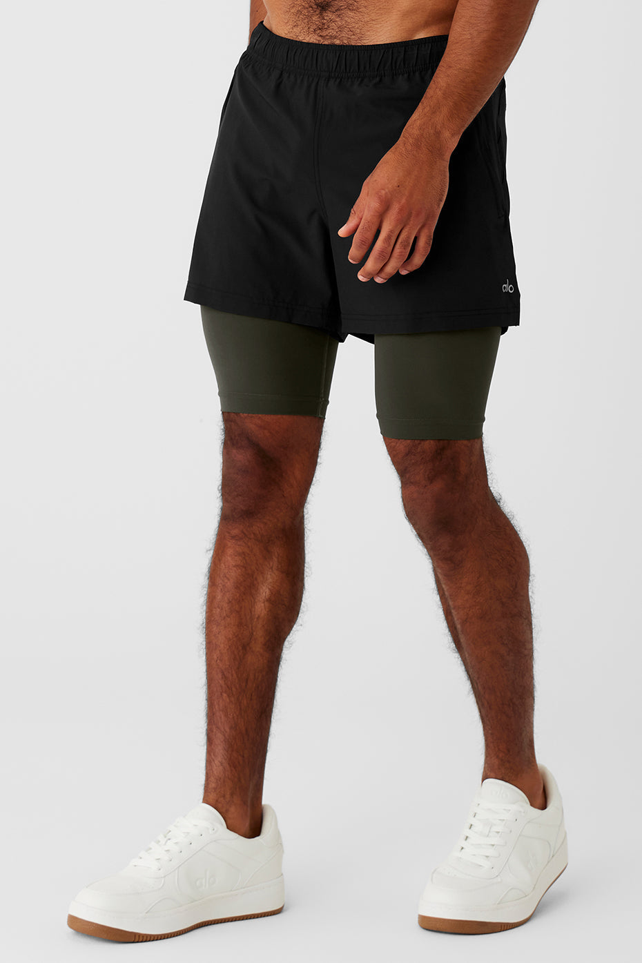 5" Revival 2 — in — 1 Shorts — Black/Stealth Green