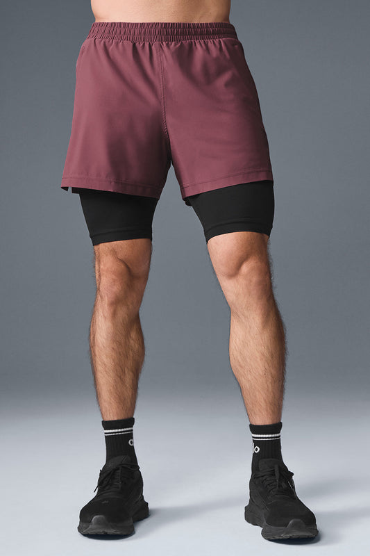 5" Revival 2 — in — 1 Shorts — Burgundy Truffle/Black