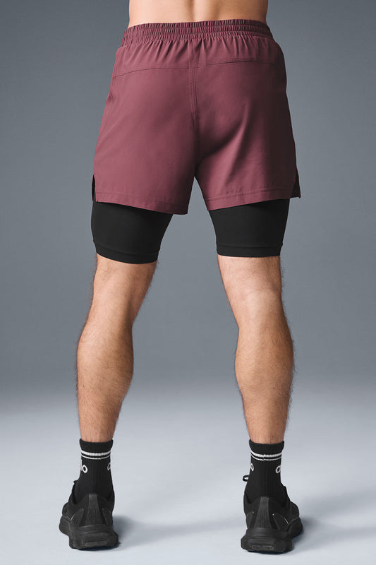5" Revival 2 — in — 1 Shorts — Burgundy Truffle/Black