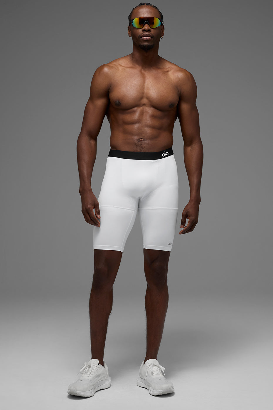 9" Flight Compression Shorts — White