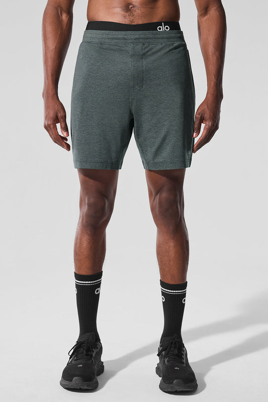 7" Conquer React Performance Shorts — Charcoal Green Heather