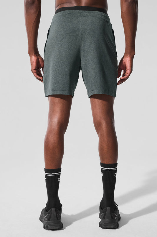 7" Conquer React Performance Shorts — Charcoal Green Heather