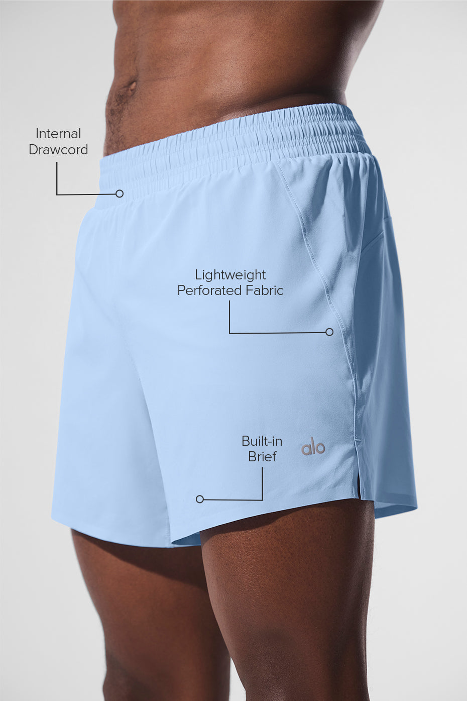 5" Adapt Running Shorts — Seashell Blue