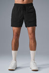 7" Crinkle Nylon Excursion Cargo Shorts — Black