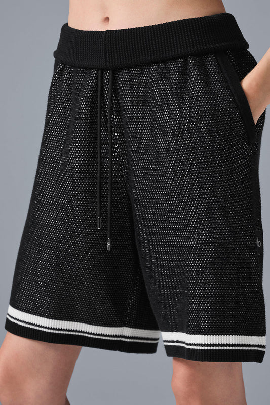 7" Sports Club Sweater Knit Basketball Shorts — Black