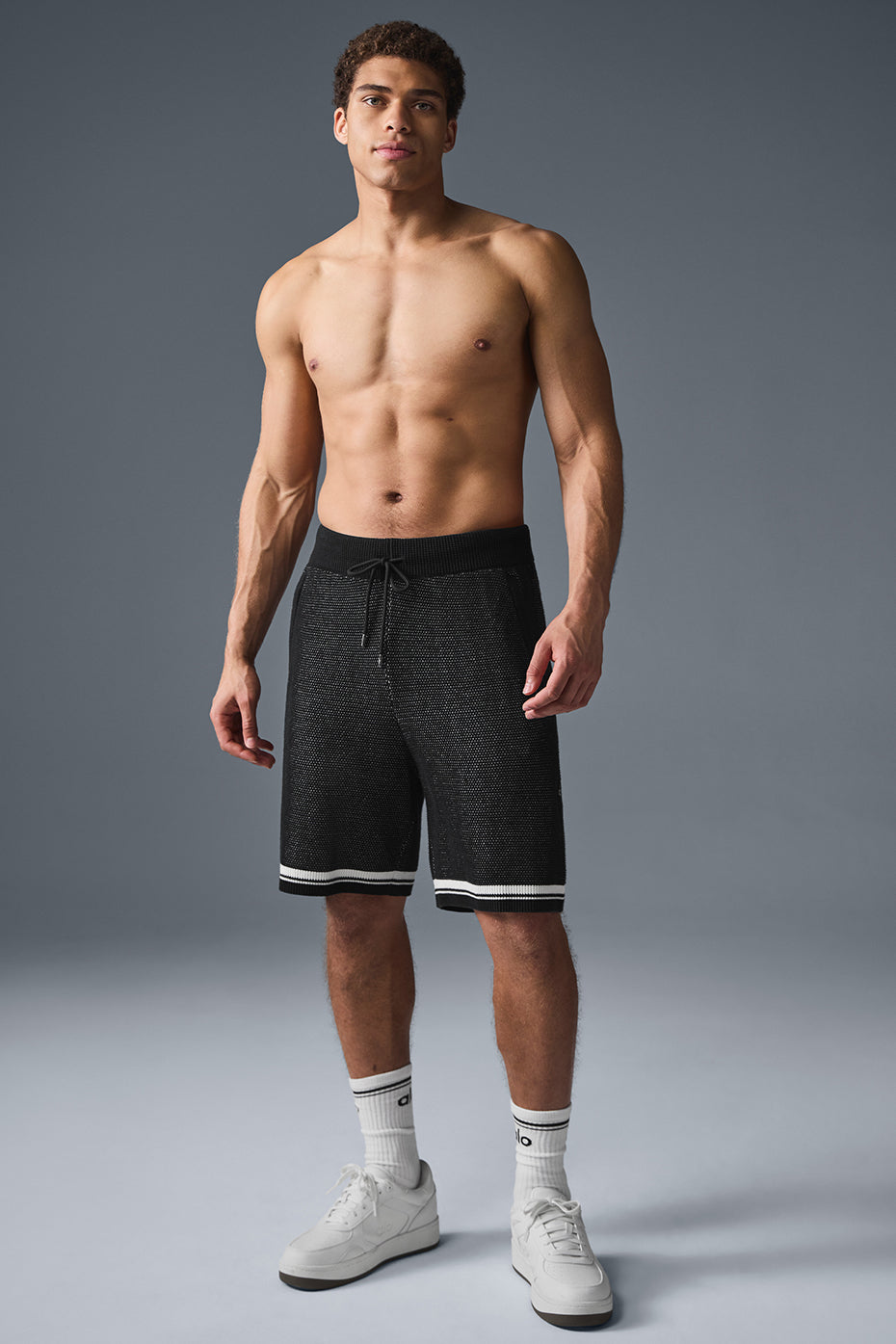 7" Sports Club Sweater Knit Basketball Shorts — Black