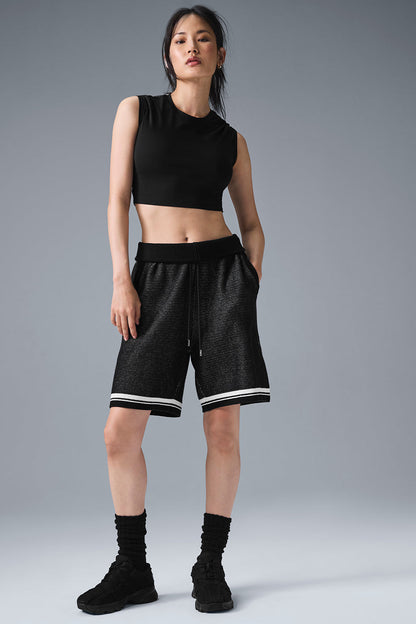 7" Sports Club Sweater Knit Basketball Shorts — Black