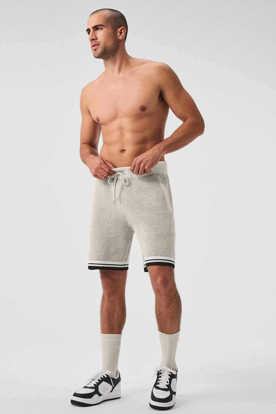 7" Sports Club Sweater Knit Basketball Shorts — Bone