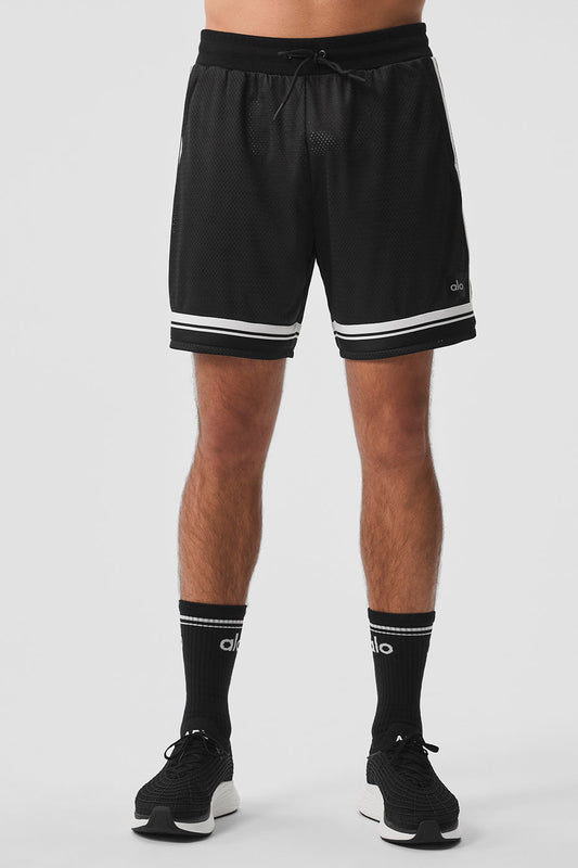 7" Key Mesh Basketball Shorts — Black