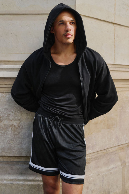 7" Key Mesh Basketball Shorts — Black