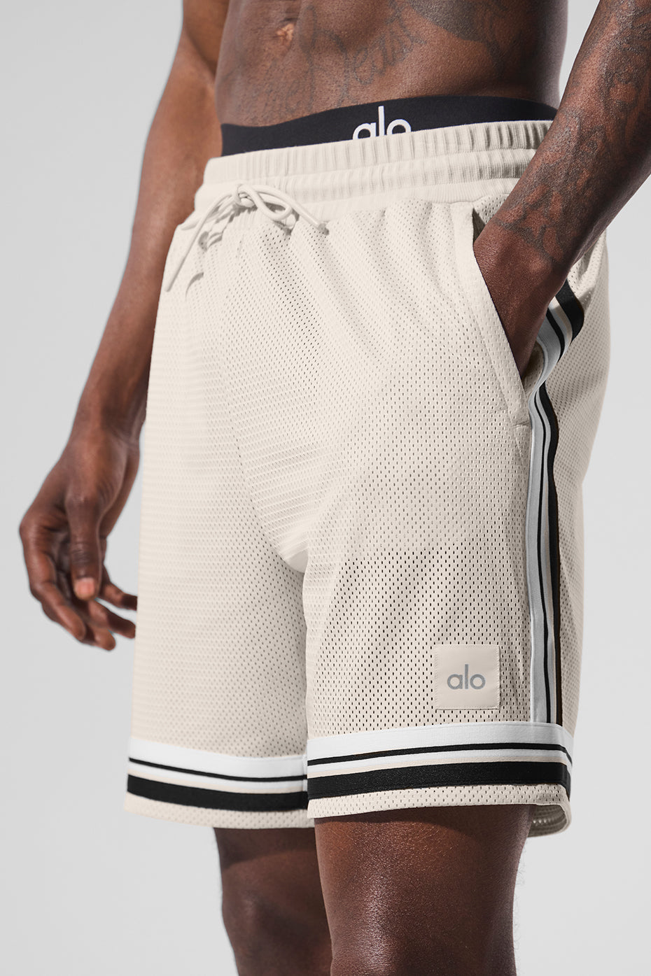 7" Key Mesh Basketball Shorts — Bone