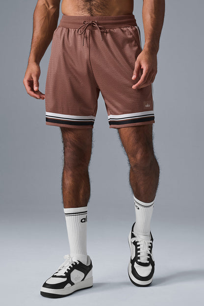 7" Key Mesh Basketball Shorts — Chestnut