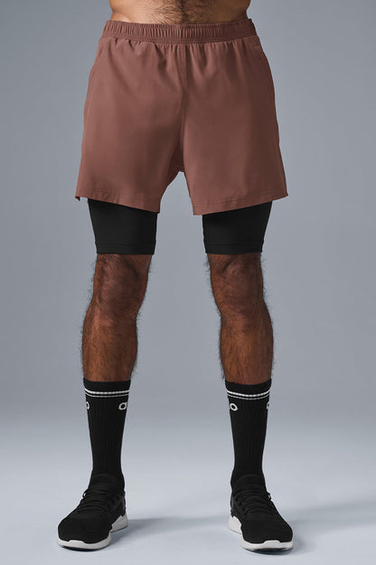 5" Revival 2 — In — 1 Shorts — Chestnut/Black