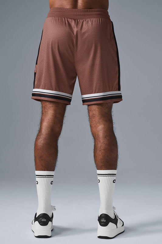 7" Key Mesh Basketball Shorts — Chestnut