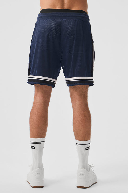 7" Key Mesh Basketball Shorts — Navy