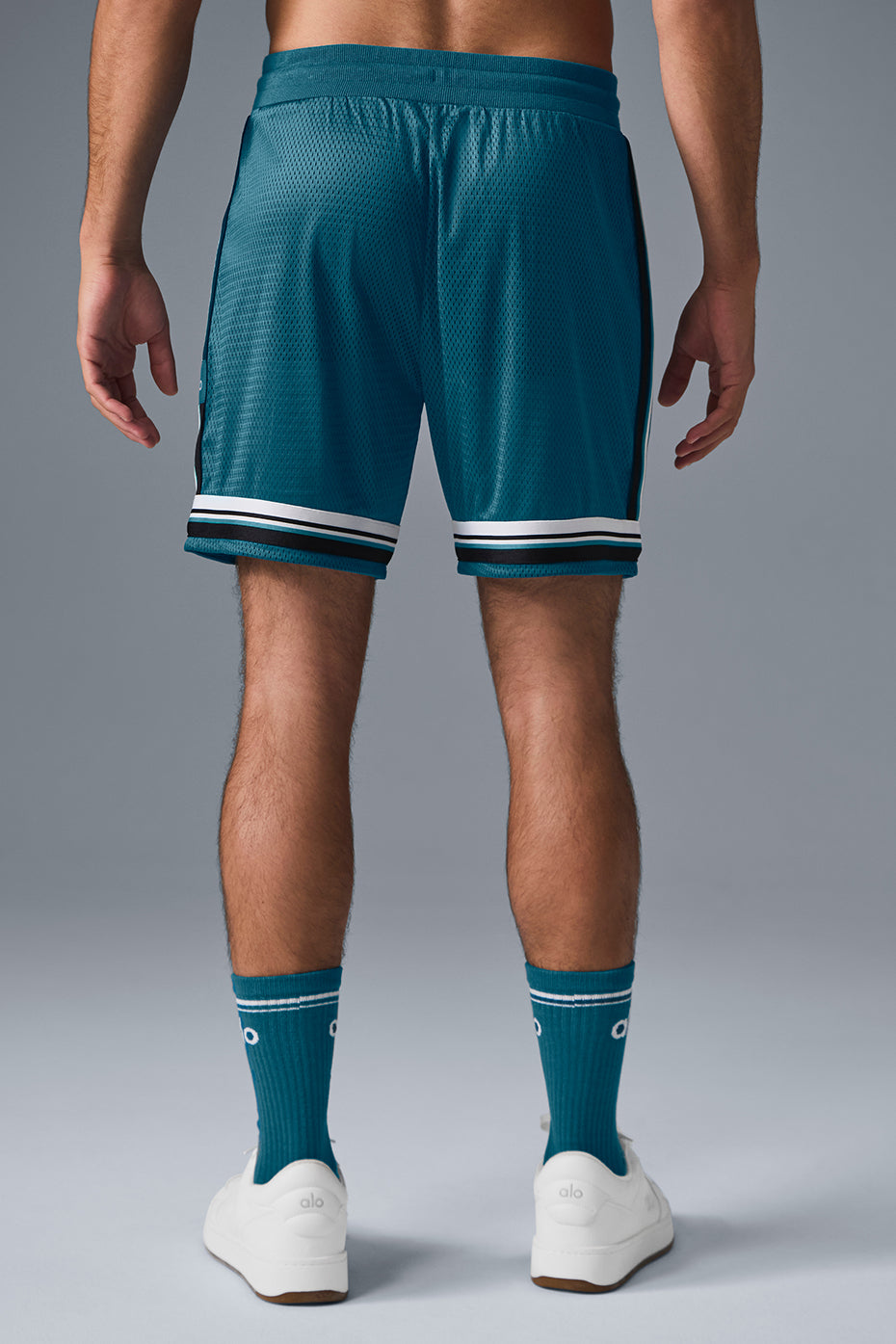 7" Key Mesh Basketball Shorts — Oceanic Teal