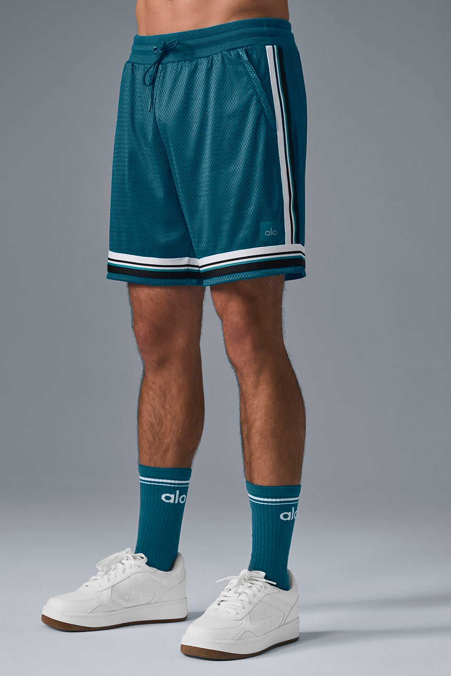 7" Key Mesh Basketball Shorts — Oceanic Teal