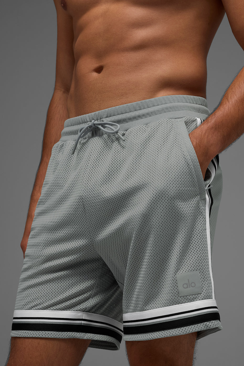 7" Key Mesh Basketball Shorts — Lunar Grey