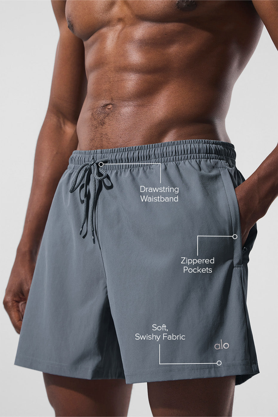 5" Circuit Shorts — Steel Grey