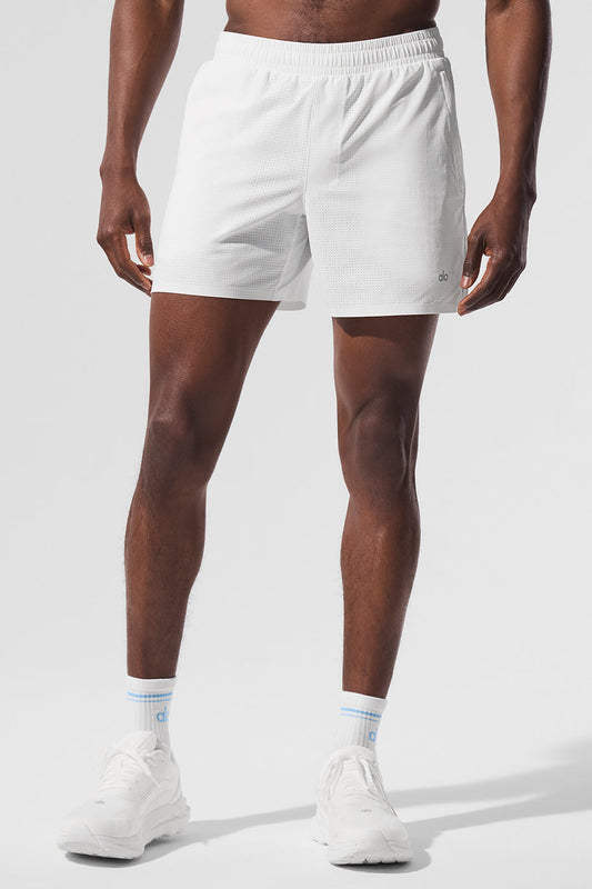 5" Traction Running Shorts — White