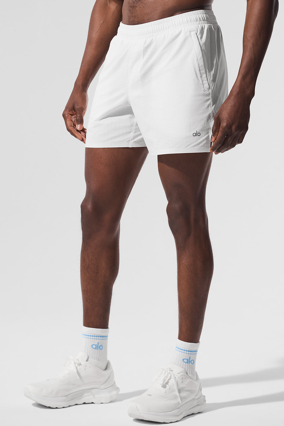 5" Traction Running Shorts — White