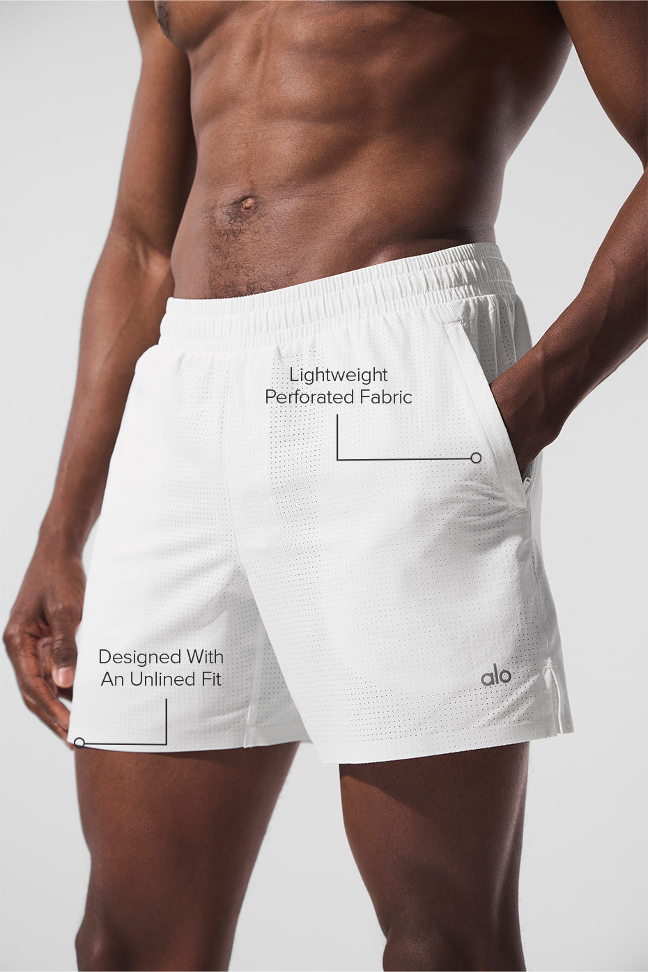 5" Traction Running Shorts — White