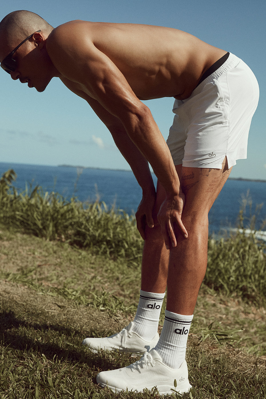 5" Traction Running Shorts — White