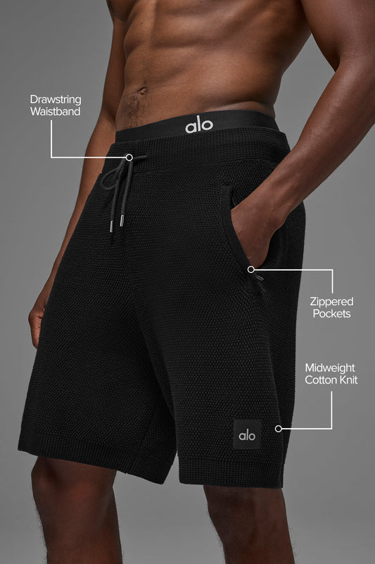 7" Sports Club Sweater Knit Shorts — Black