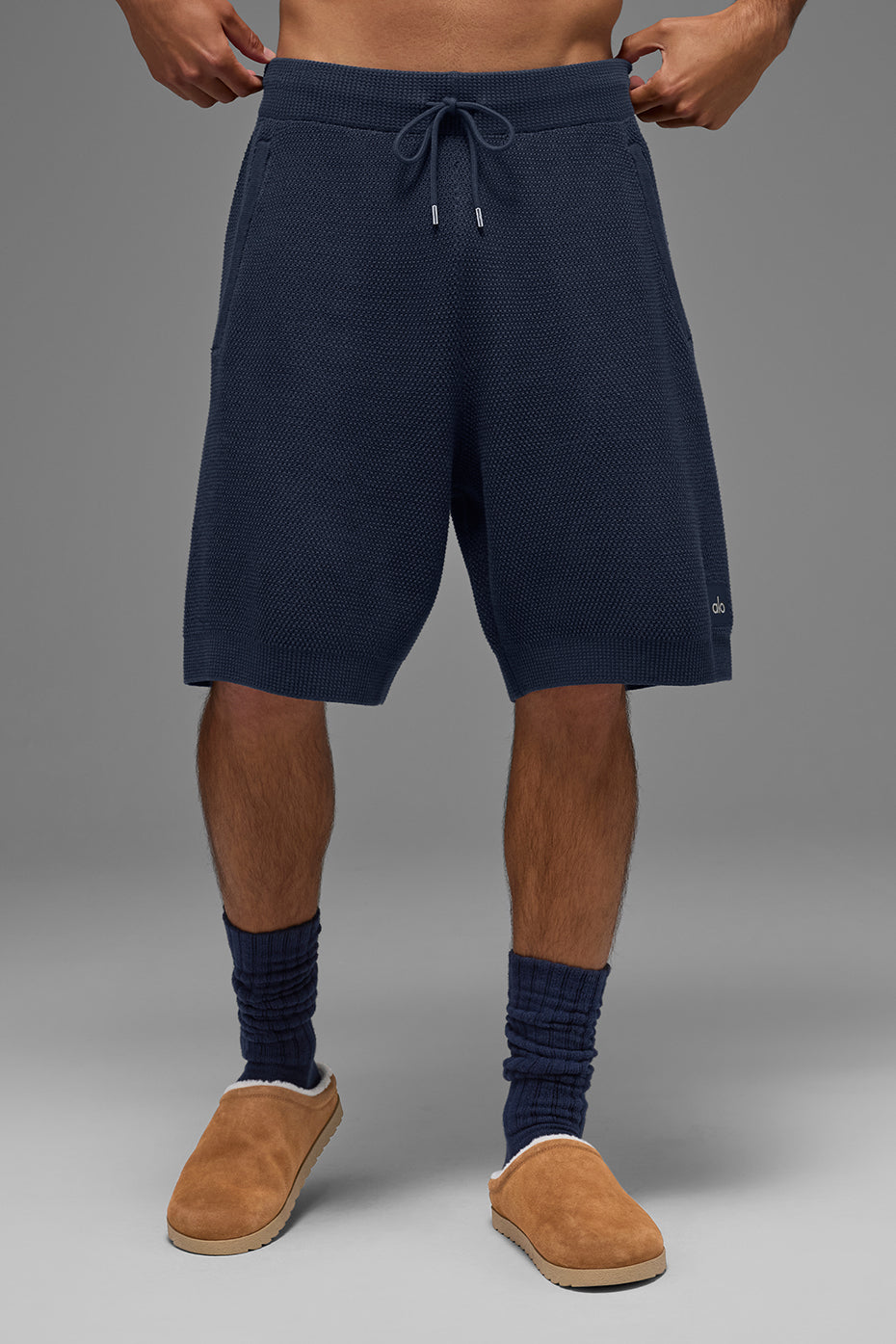7" Sports Club Sweater Knit Shorts — Navy