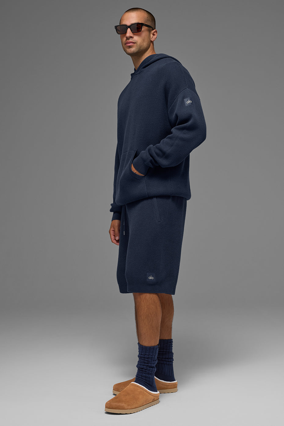 7" Sports Club Sweater Knit Shorts — Navy