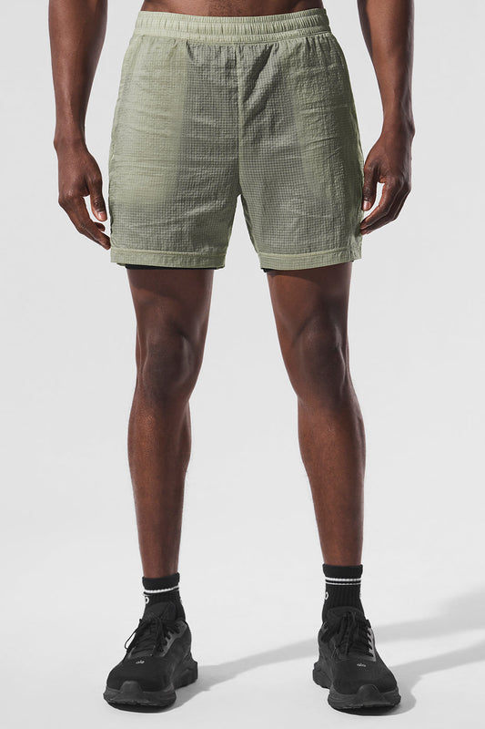 5" Game Time Ripstop 2 — In — 1 Shorts — Limestone/Black