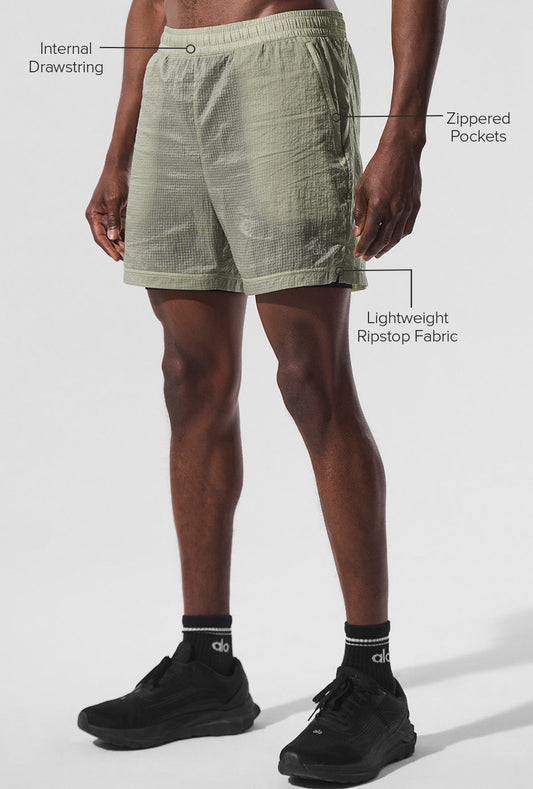 5" Game Time Ripstop 2 — In — 1 Shorts — Limestone/Black