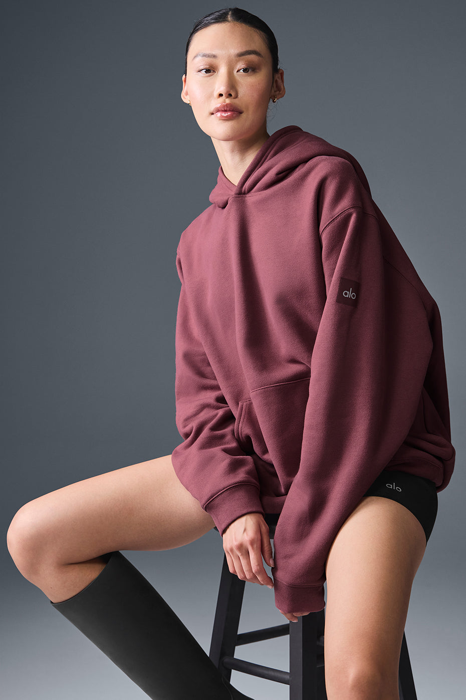 Renown Heavy Weight Hooded Sweatshirt — Burgundy Truffle