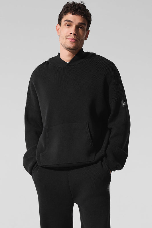 Scholar Hooded Sweater — Black