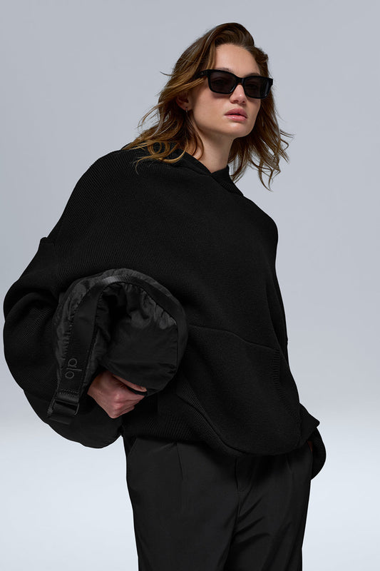 Scholar Hooded Sweater — Black
