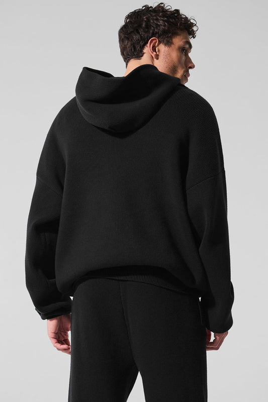 Scholar Hooded Sweater — Black