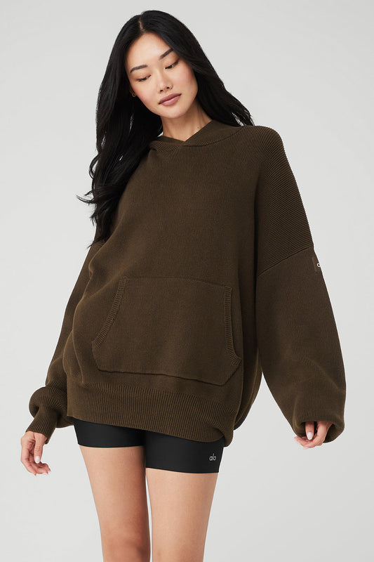 Scholar Hooded Sweater — Espresso