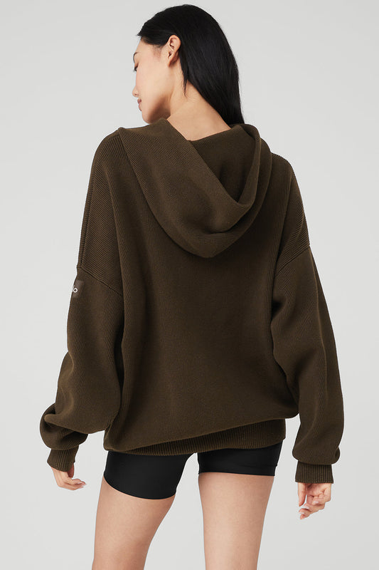Scholar Hooded Sweater — Espresso
