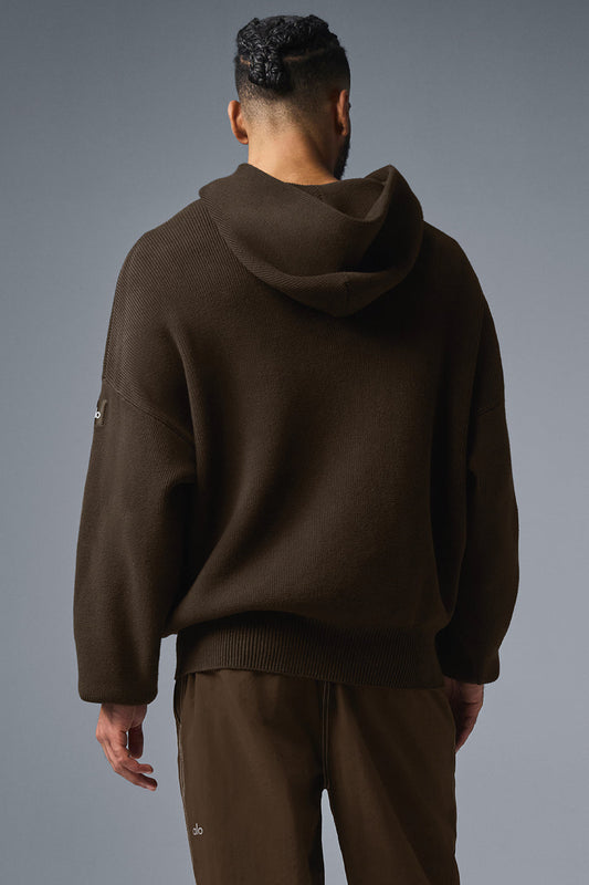Scholar Hooded Sweater — Espresso