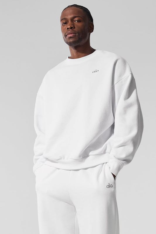 Accolade Crew Neck Crew Sweatshirt — White