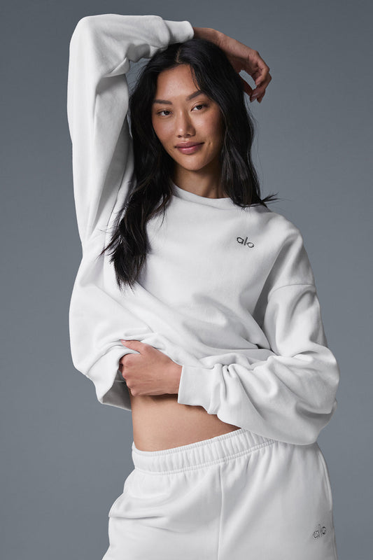 Accolade Crew Neck Crew Sweatshirt — White