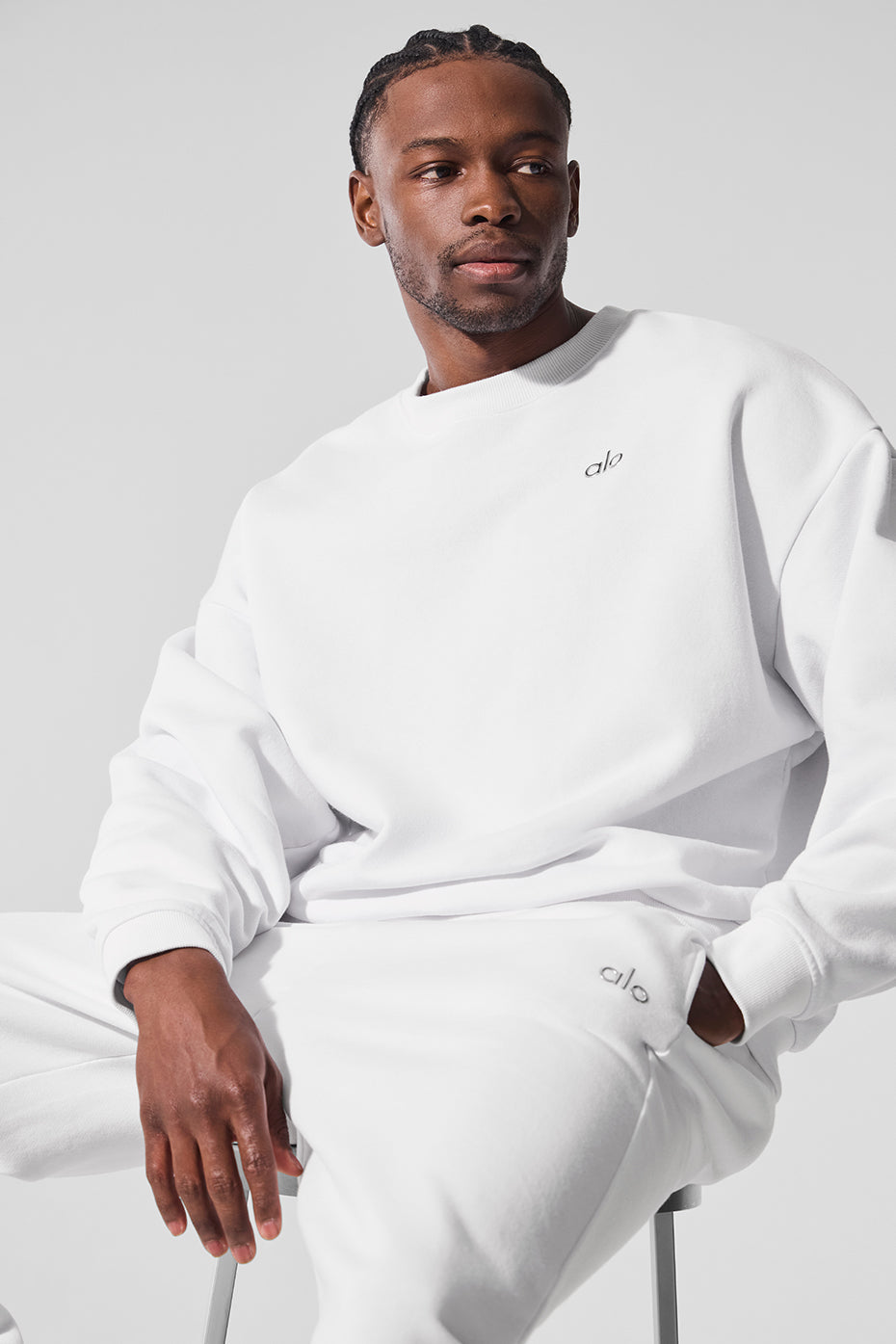 Accolade Crew Neck Crew Sweatshirt — White