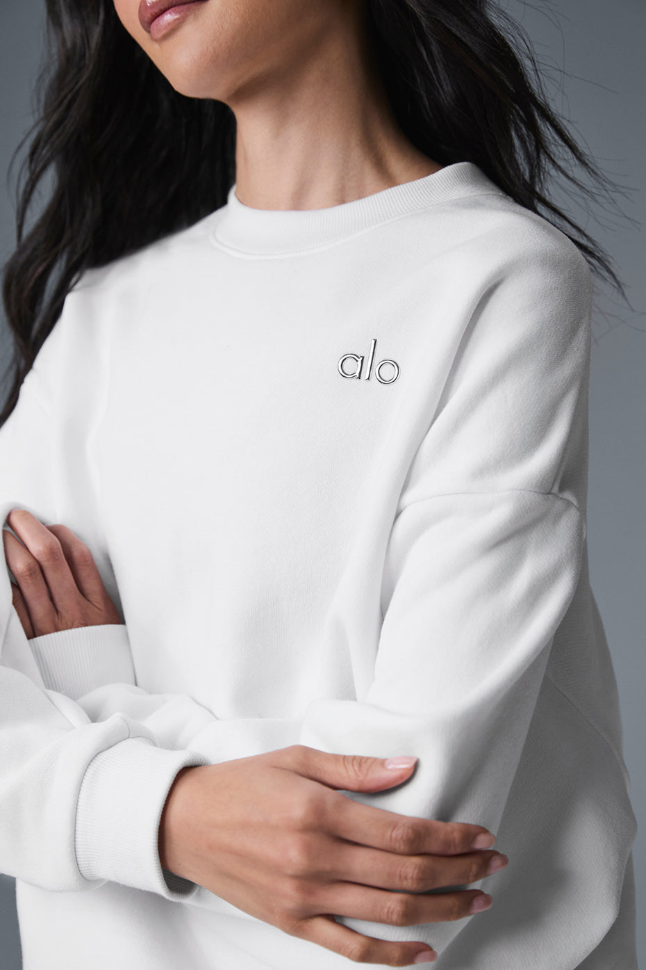 Accolade Crew Neck Crew Sweatshirt — White